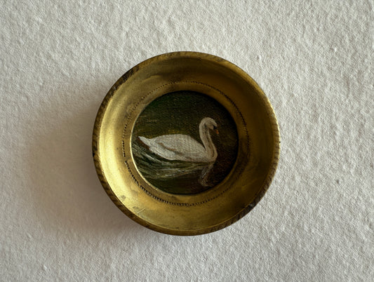 Framed Swan Oil Painting